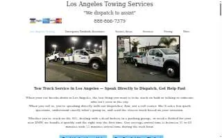 Los Angeles Towing Services website