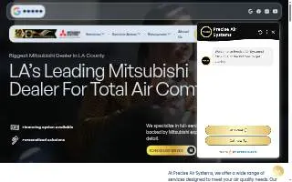Precise Air Systems Inc. of Los Angeles website