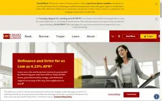 USC Credit Union website
