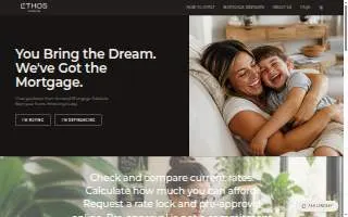 Ethos Lending website