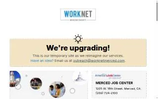 Worknet Merced County of Los Banos website