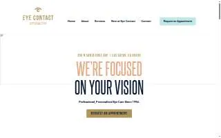 Eye Contact Optometry website