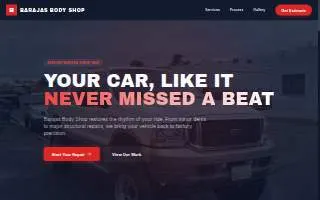 Barajas Body Shop website
