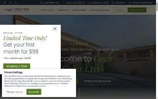 Cogir of Cedar Creek website