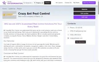 Crazy Ant Pest Control of Madera website