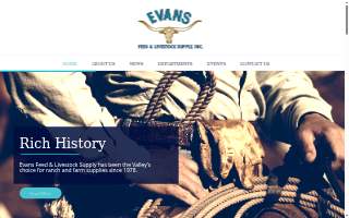 Evans Feed & Livestock Supply website