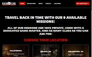 Back In Time Escape Rooms of Manhattan Beach website