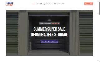 Hermosa Self Storage website