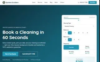 Spotless Scrubbers website