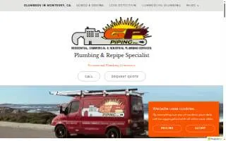 GP Piping Inc. Plumbing & Water Heater Company website