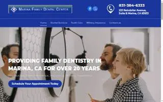 Marina Family Dental Center website