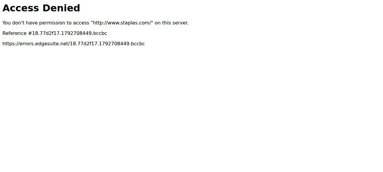 Staples of Menlo Park website