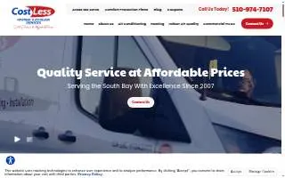 CostLess heating & cooling website