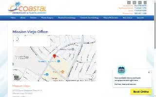 Coastal Dermatology and Plastic Surgery of Mission Viejo website
