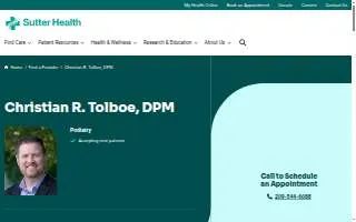 Christian R. Tolboe, DPM of Modesto website