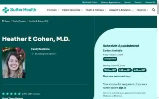 Heather E Cohen, M.D. website