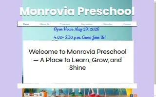 Monrovia Preschool & Daycare website
