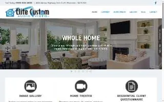 Elite Custom Audio Video website