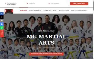 MG Martial Arts, Fitness & Muay Thai Kickboxing website