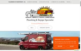 GP Piping. Monterey Plumbing Services/Sewer & Repipe Specialist