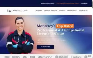 Monterey License Attorney website