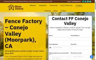 Conejo Valley Fencing of Moorpark website