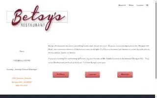 Betsy's Restaurant website