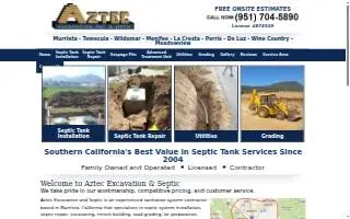 Aztec Excavation Inc. & Septic website