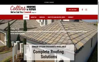 Collins Roofing & Repair website