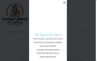 Leanimal's Animals Pet Sitting of Murrieta website