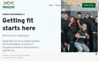 Progressive Health & Performance website