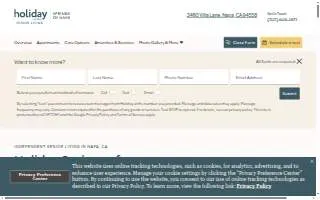 Holiday Springs of Napa website