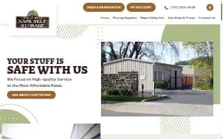 Napa Self Storage website