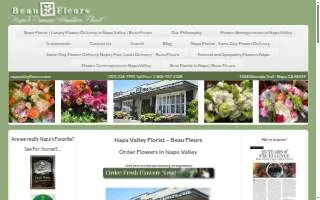 Napa Valley Flowers Beau Fleurs website