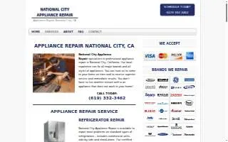 National City Appliance Repair website