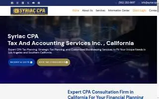 Syriac CPA Tax & Accounting Services - CPA in Newport Beach website