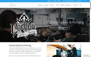 Corona Tattoo & Piercing website