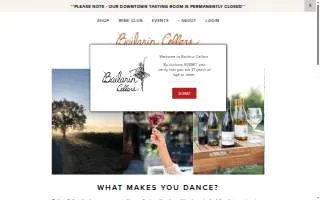 Bailarin Cellars Winery of North Highlands website