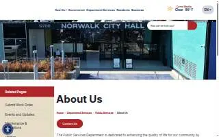 City of Norwalk - Public Services Department website