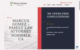 Marcus Gomez Law Offices - Family Law, Divorce & Child Custody Attorney Norwalk website
