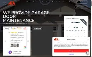 A1A Garage Door Service and Installation website