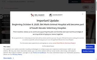 Bel Marin Animal Hospital website
