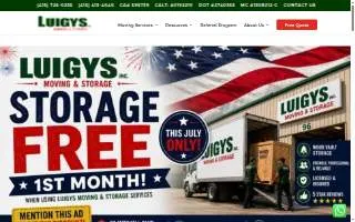 Luigys Moving & Storage Inc of Novato website