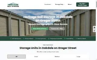 Heritage Self Storage Oakdale with 24-Hour Access & Clean Drive-Up Units website