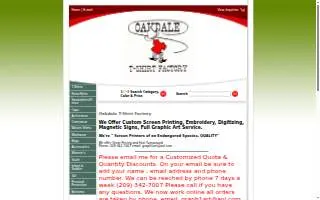 Oakdale T-Shirt Factory website