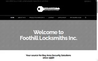 Foothill Locksmiths Inc of Oakland website