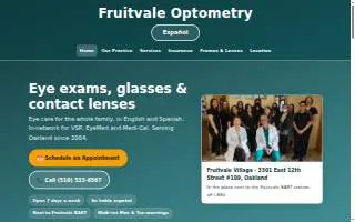 Fruitvale Optometry website