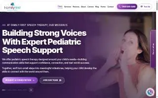 Family First Speech Therapy website