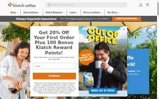 Klatch Coffee Ontario website