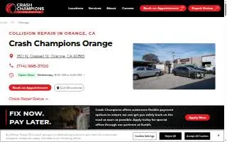 Crash Champions Collision Repair Orange website